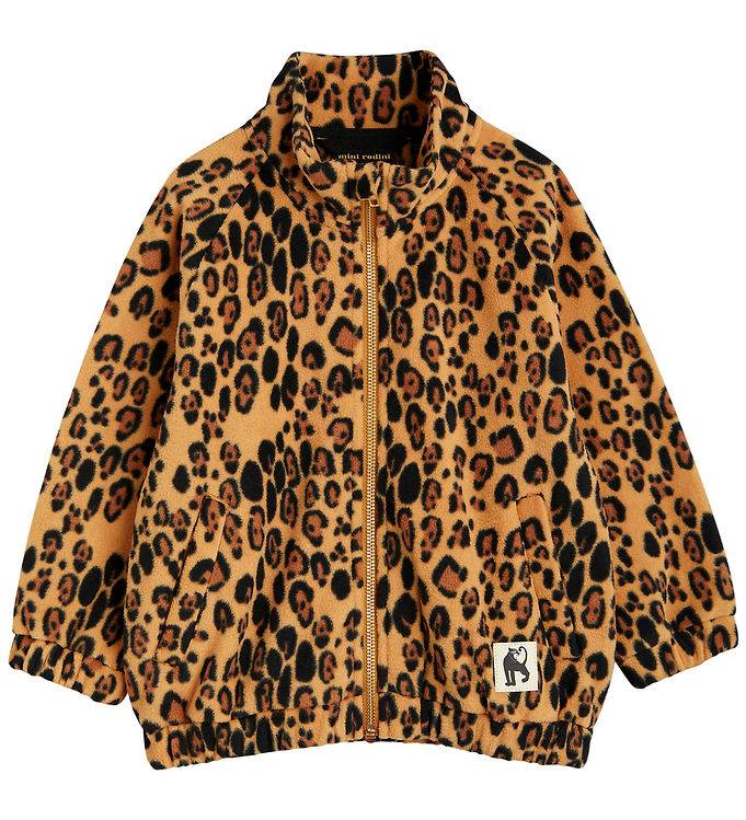 Mini Rodini Fleecejakke - Leopard - Beige - Mini Rodini - 10-11 år (140-146) - Fleecejakke