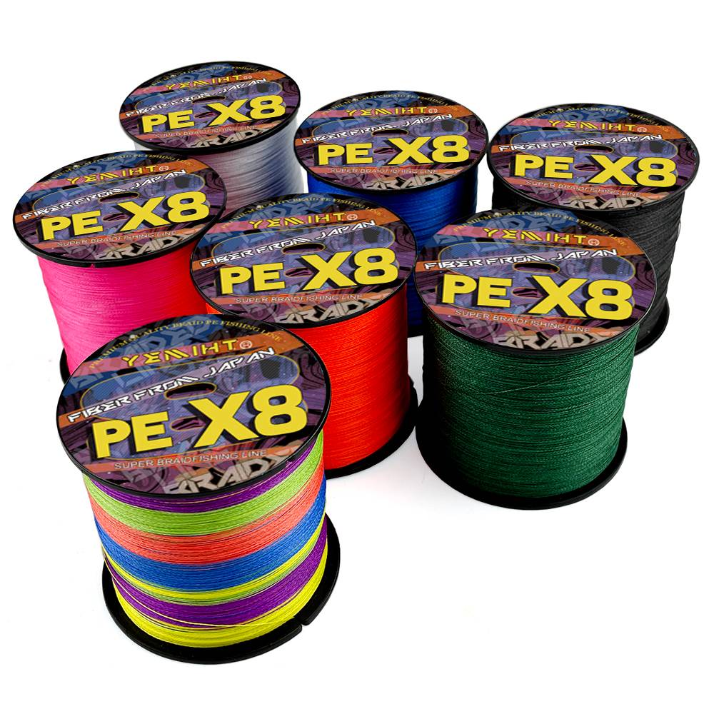 JOF 8 Strand 1000M 500M 300M PE Braided Fishing Wire Super Strong PE Braided Fishing Line Multifilament Braid Thread X8 18-78LBS