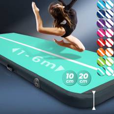 VENDOMNIA Airtrack Matte, 10/20cm hohe aufblasbare Gymnastikmatte in Länge 1/2/3/4/5/6/7/8 m, mit elektrischer Pumpe & Tasche, Tumbling Matte, Turnmatte, Trainingsmatte, Fitnessmatte, Sportmatte,Yoga