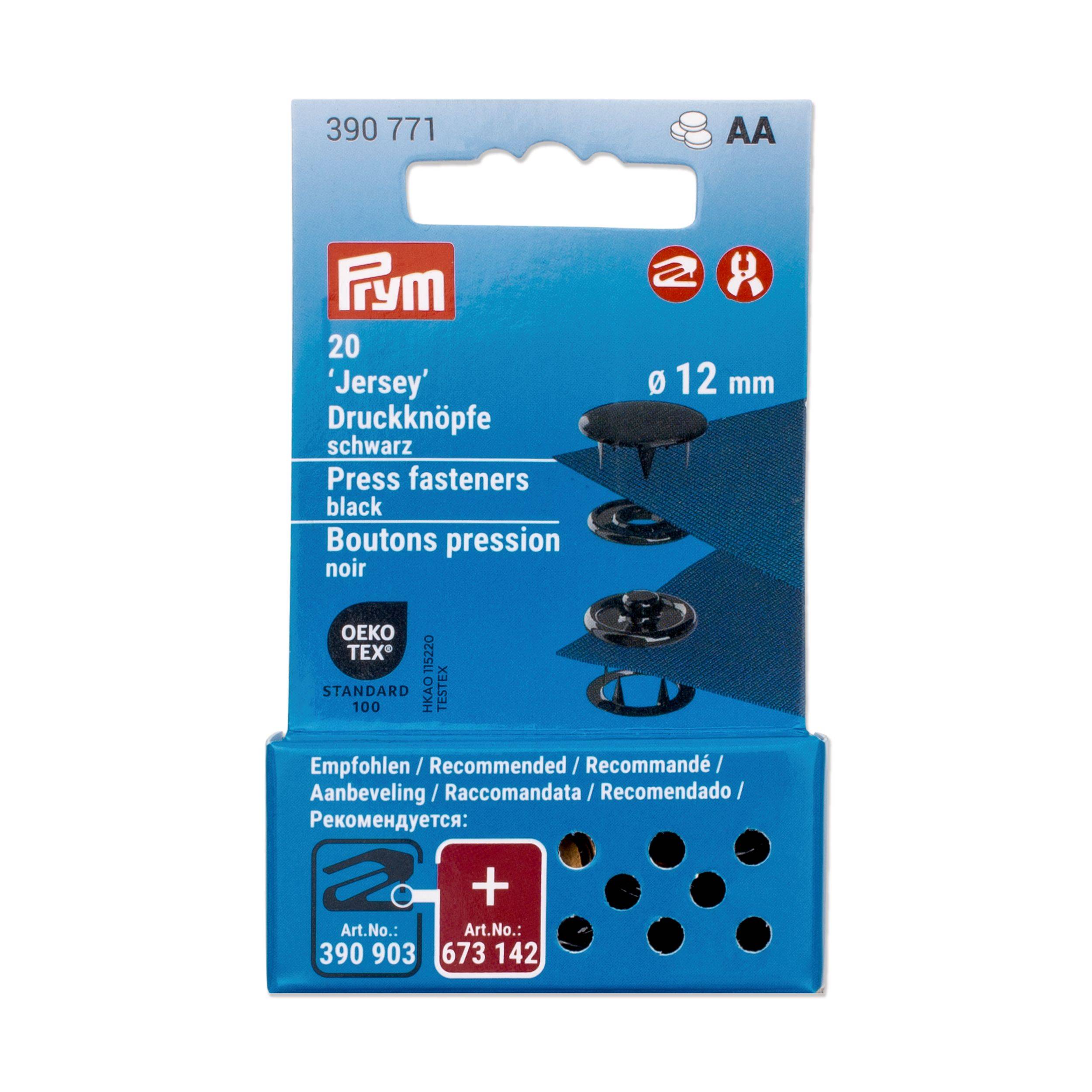 Prym Vario Tool, jersey trykknap metal ø12mm/20 stk. (Sort/gunmetal).