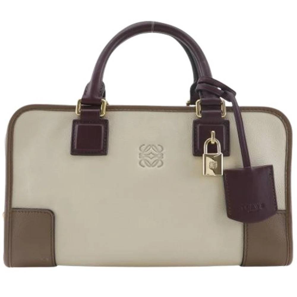 Loewe Pre-owned Pre-owned Amazona Læder Håndtaske - Vintage - Dame - Beige - ONE SIZE - Læder