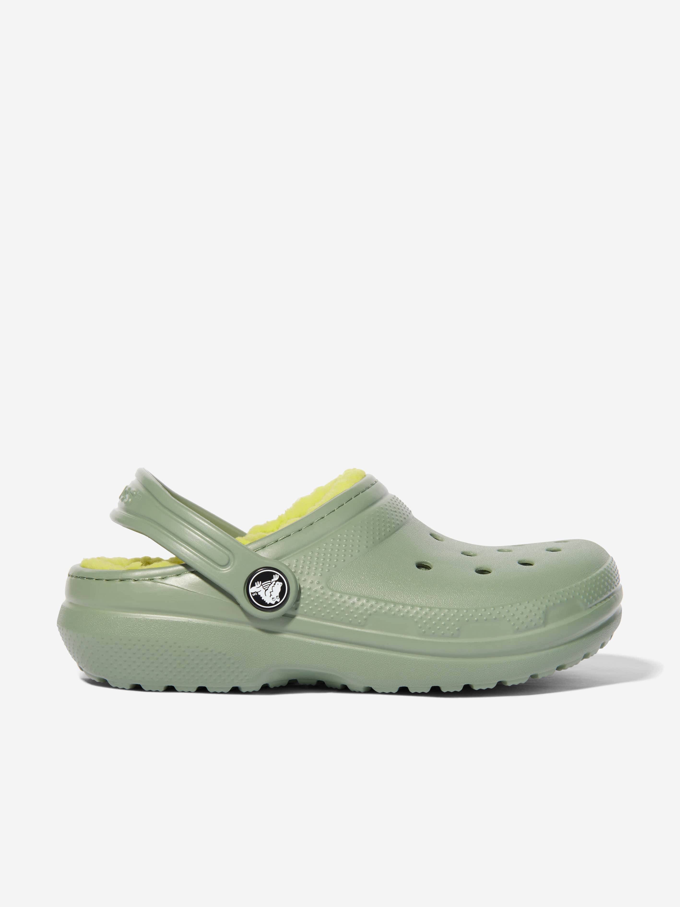 Crocs Kids Classic Lined Clog in Green - Green / EU 33 - 34 UK 2 US 2