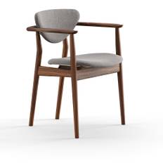 House of Finn Juhl - 109 Chair, Walnut, Cat. 4 Vidar 152 - Spisebordsstole - Finn Juhl - Træ farvet,Grå - Træ/Tekstilmateriale