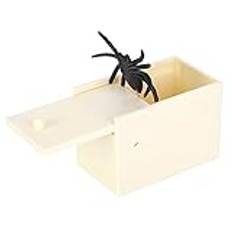 Rubber Spider Trick Box, Spider Prank Box, Funny Spider Scared Box Prank Toy, Skrämma överraskningslådor Skämtleksaker, Fake Spider in a Box Prank för Aprilskämt eller