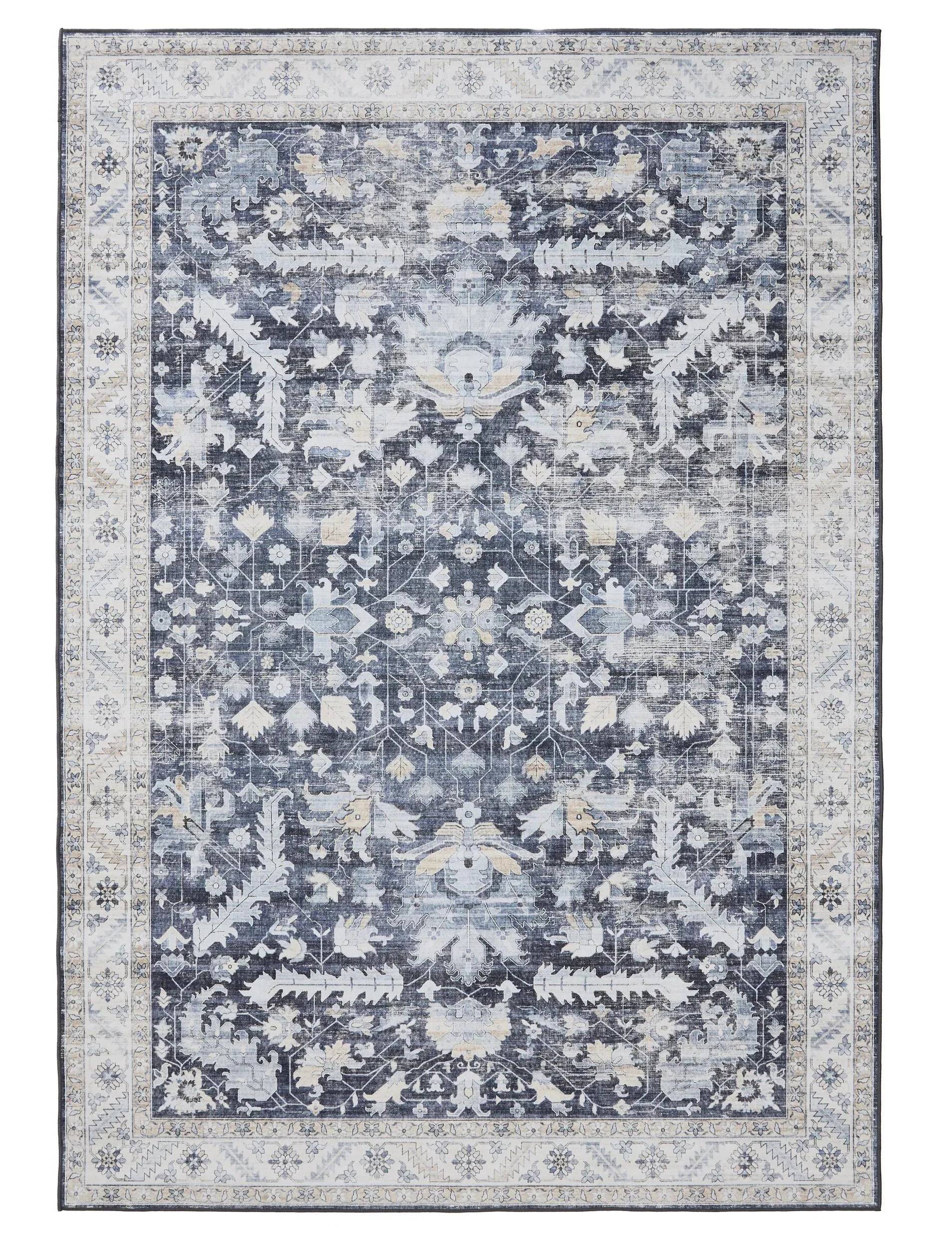 ATLAS Blå Vaskbart Tæppe - Rektangulær / 80x150 cm / Blå