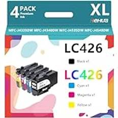 hehua LC426 bläckpatroner MultiPack Kompatibel med Brother LC426 bläckpatroner LC-426BK för Brother MFC-J4335DW MFC-J4340DW MFC-J4535DW MFC-J4540DW skrivare (1 svart,1 cyan,1 magenta,1 gul)