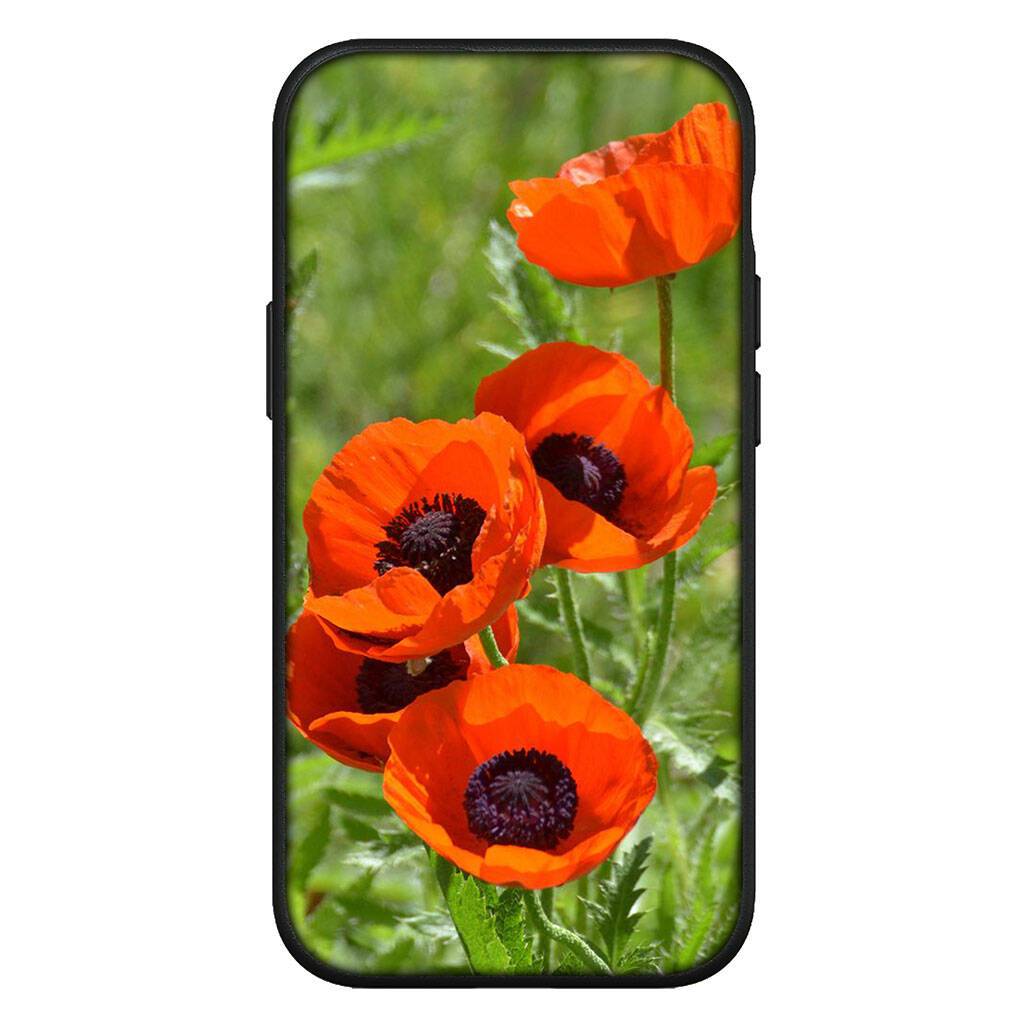 for Motorola Moto Edge 70 60 50 G54 G24 G15 G86 Samsung Galaxy S25 iPhone 17 16 15 Xiaomi Redmi Note 14 13 Pro Max Phone Case Flower Poppy Bloom Cover for Moto Edge 40 hjort