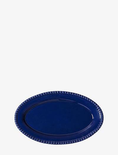 PotteryJo DARIA Oval platter 35 cm stoneware - Serveringsfat - RIVER / blue