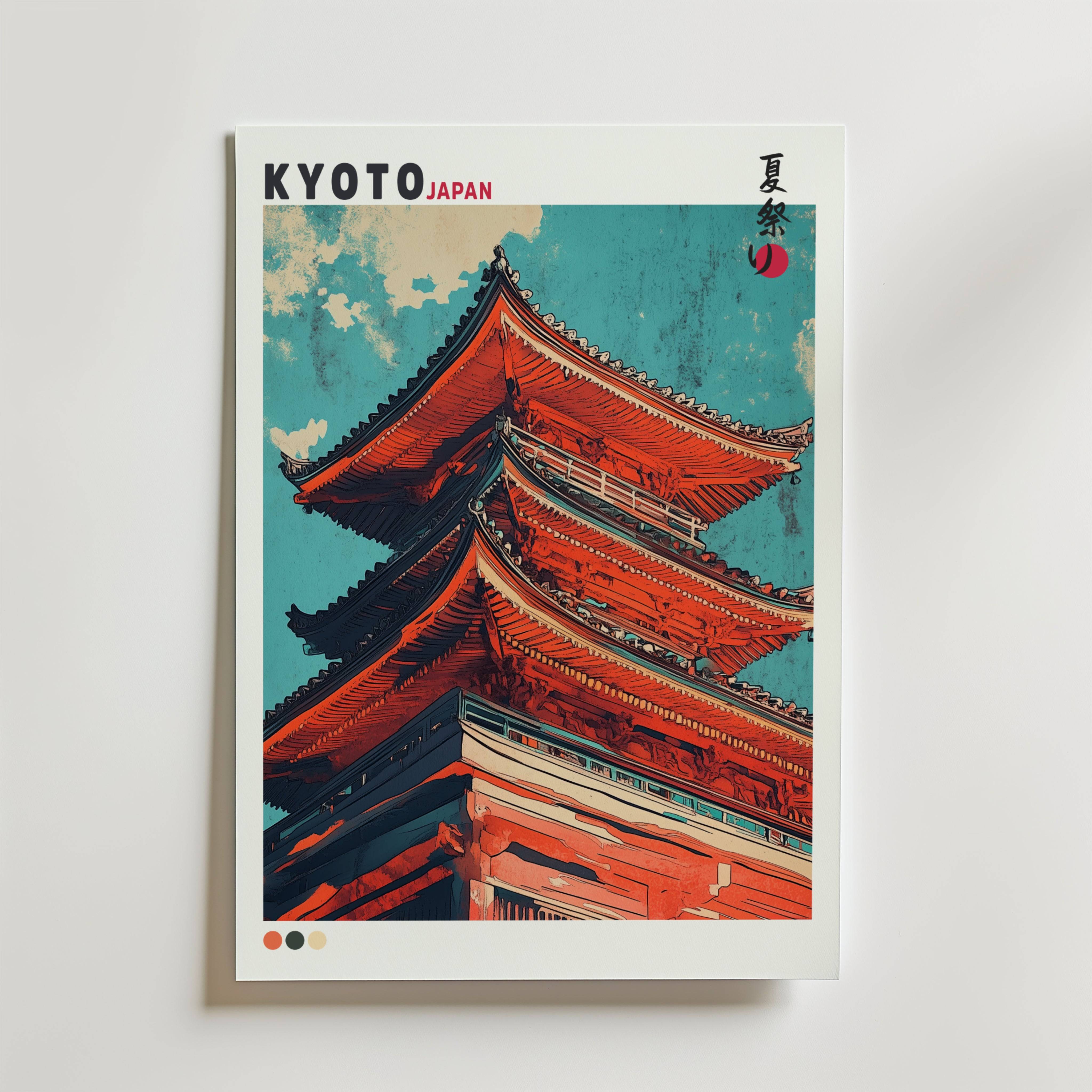 Kyoto Skyline Pagoda Poster - Fine Art Poster 40x50 cm