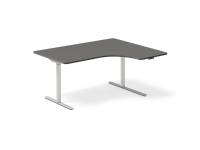 (ComputerSalg) Hæve-sænkebord DNA 1600x1200 mm Venstre Antracit 2-ben/Sort