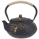 Gjutjärn Tekanna, 0,9L Svart Southern Cast Iron Kettle Te Infuser, Iron Pot Te Vattenkokare För Hus Kök Gästfrihet Underhåll