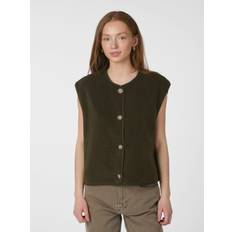 Neo Noir Mariko Teddy Vest Kvinde Army Veste Str 34 - hos Magasin