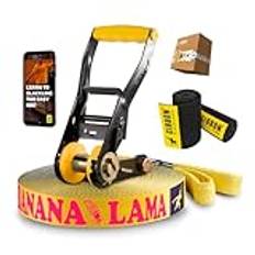 Gibbon Slacklines Unisex – vuxen Banana Lama Treewear Slackline set, blågul, 15 meter