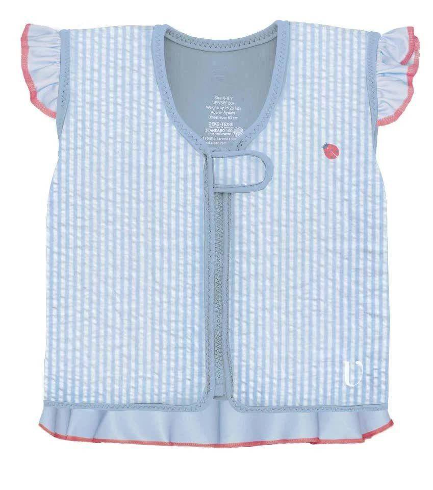 Vanilla Copenhagen Neoprene Svømmevest til Børn - 3-6 År - Seersucker Marinehøne