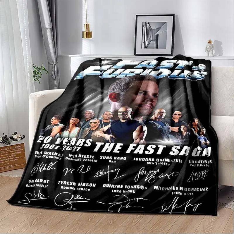 Film Fast & Furious Flanellfilt Racerbilar Heminredning Fluffig filt Sovrum Säng Soffa Resa Camping värmefilt