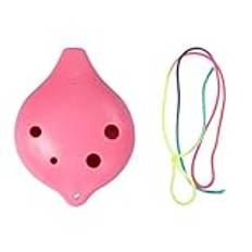 RmKbe 6 hål Ocarina Alto C keramik rökiga bruna okarinor barn plast ocarina student musikinstrument för nybörjare (rosa)