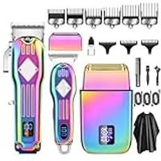 Hair Trimmer, Beard Shaver Kit for Men, Professional Hair Clippers, Cordless Barber Clipper Hair Cutting Kit, Gifts for Men,Color