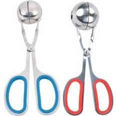 -meat baller ,2 st rostfritt stål kött baller tång med avtagbara gummi grepp cakemeatball maker is tång cookie deg
