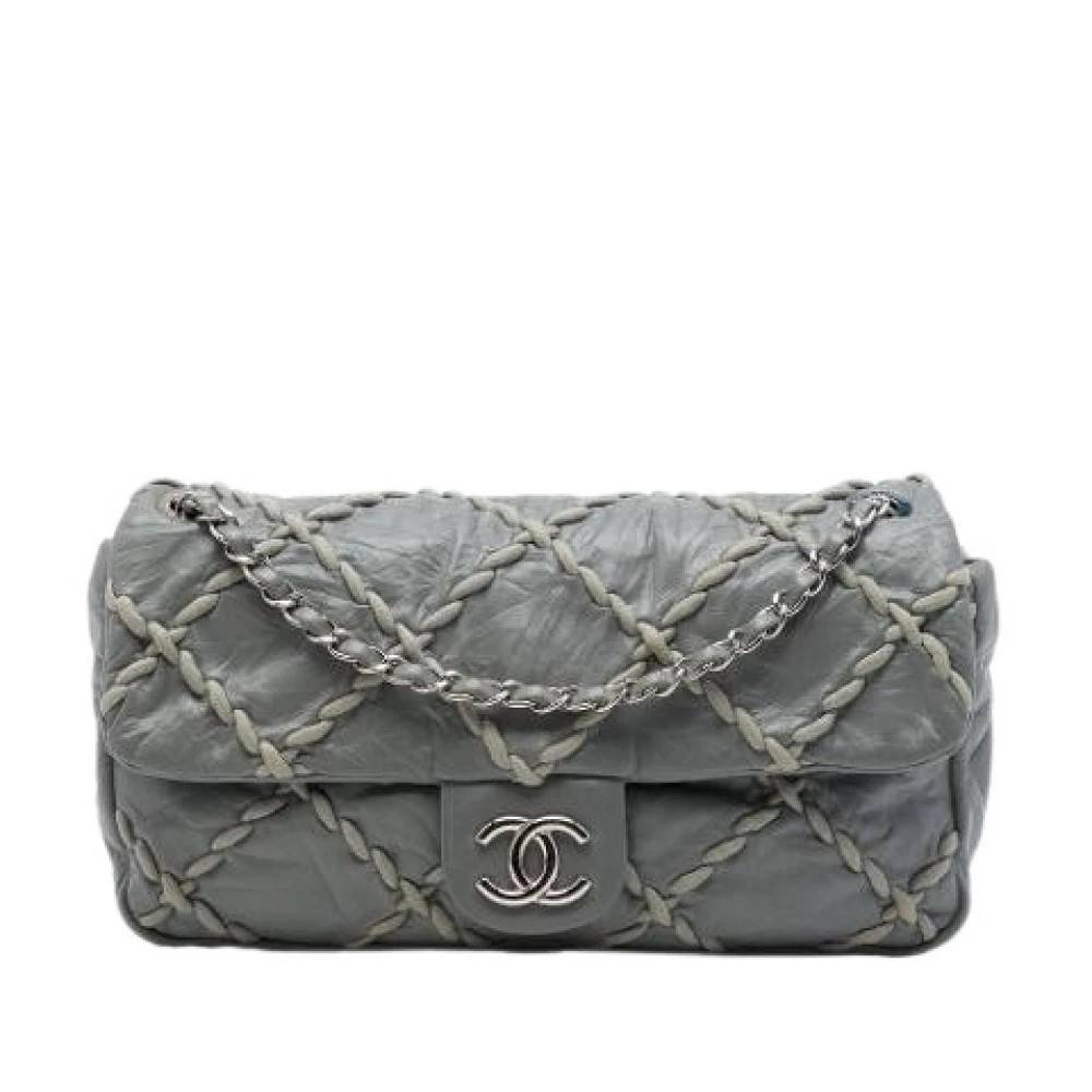 Chanel Vintage Pre-owned Quilted Shoulder Bag - Vintage - Dame - Grå - ONE SIZE - Uld