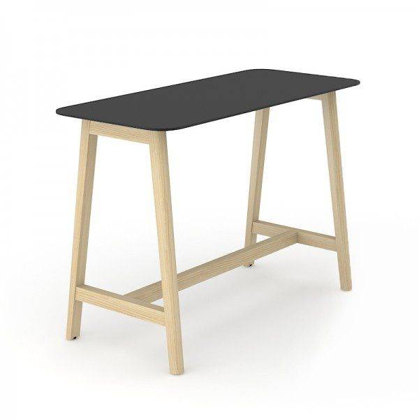 Nova Wood Højbord, massivt asketræ - 180 x 70 cm Hvid HPL/Hvid Hvid Lysegrå Bejdset Ask.