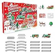 Christmas Train Set | Christmas Train Toy With Light & Sound | Christmas Track Train | Christmas Electric Train Set | Battery Operated Christmas Train | Portable Christmas Electric Train Set For Home