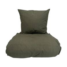 omhu Percale Sengesæt - B 140 x L 200 cm - Økologisk bomuld - Oliven