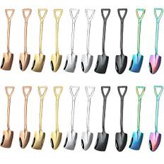 20 stycken Shovel Shaped Creative Spoons, rostfritt stål kaffespoons, rostfritt stål Spade Spoon, lämplig för eftermiddagste, barer, kaféer (färgade)