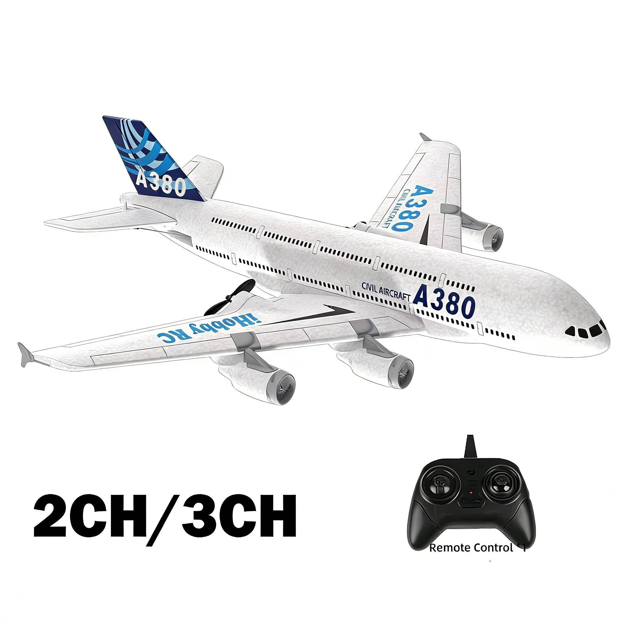 A380 Flygplan Airbus RC Flygplan Skumleksaker 2,4G Glidande Fast Vinge RTF Plan Utomhusleksaker Drönare Modell Lätt att Flyga Barnpresent