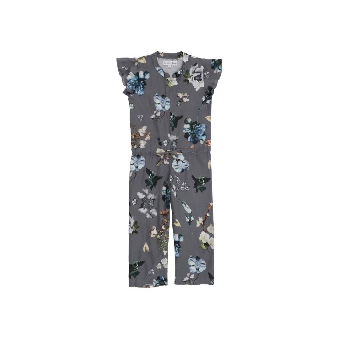 Christina Rohde Jumpsuit SS, Grey Floral 6y