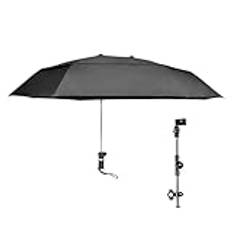 Chair Umbrella with Clamp, UV Protection Adjustable Wheelchair Umbrella, Portable Compact Sun Canopy, 1.81 Inches, Outdoor Accessories for Strollers Patio Beach Chairs