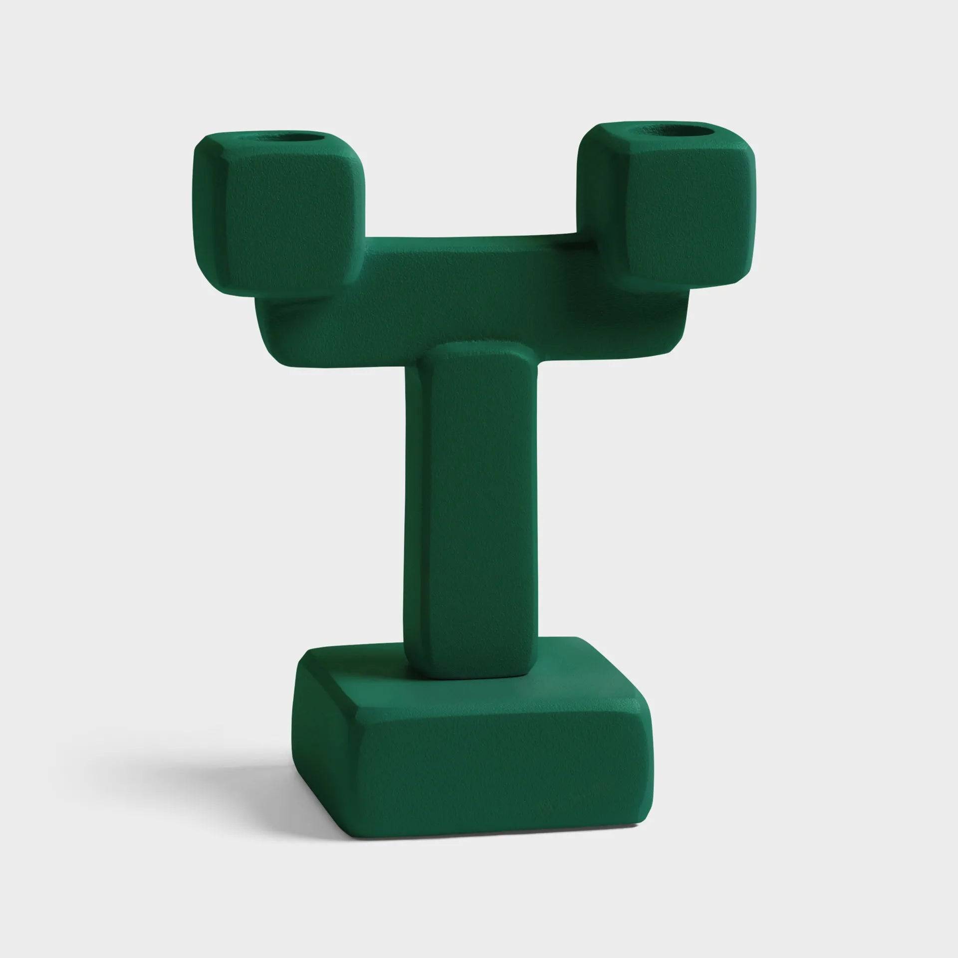 Green Chunk Candle Holder