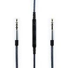 Kabel kompatibel med Audio-Technica ATH-M50xBT, ATH-SR50BT, ATH-ANC9, ATH-ANC7B, ATH-SR5BTBK, ATH-S700BT hörlurar, fjärrvolymmikrofon kompatibel med iPhone iPod iPad Apple-enheter