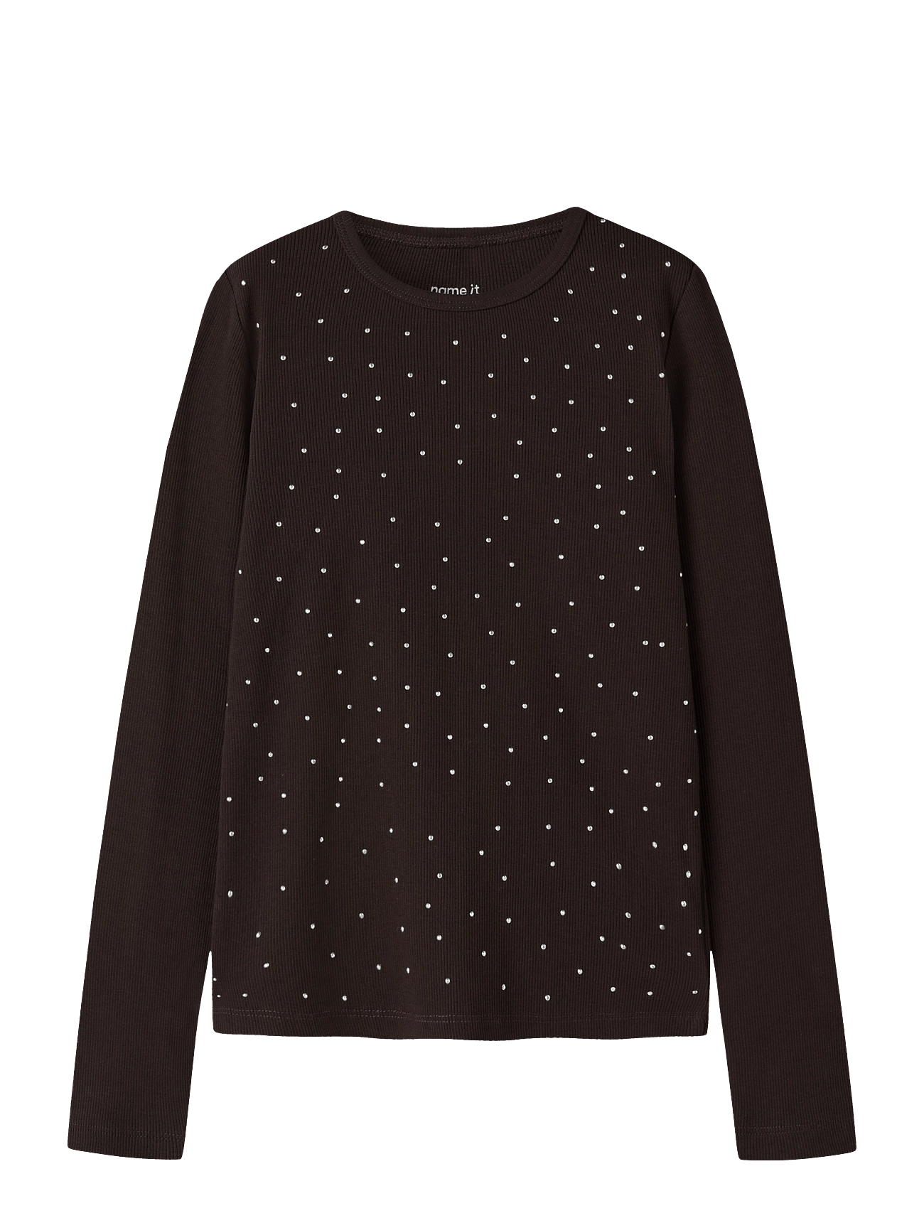 name it Nkfnolovo Ls Slim Top - Brown - 158-164