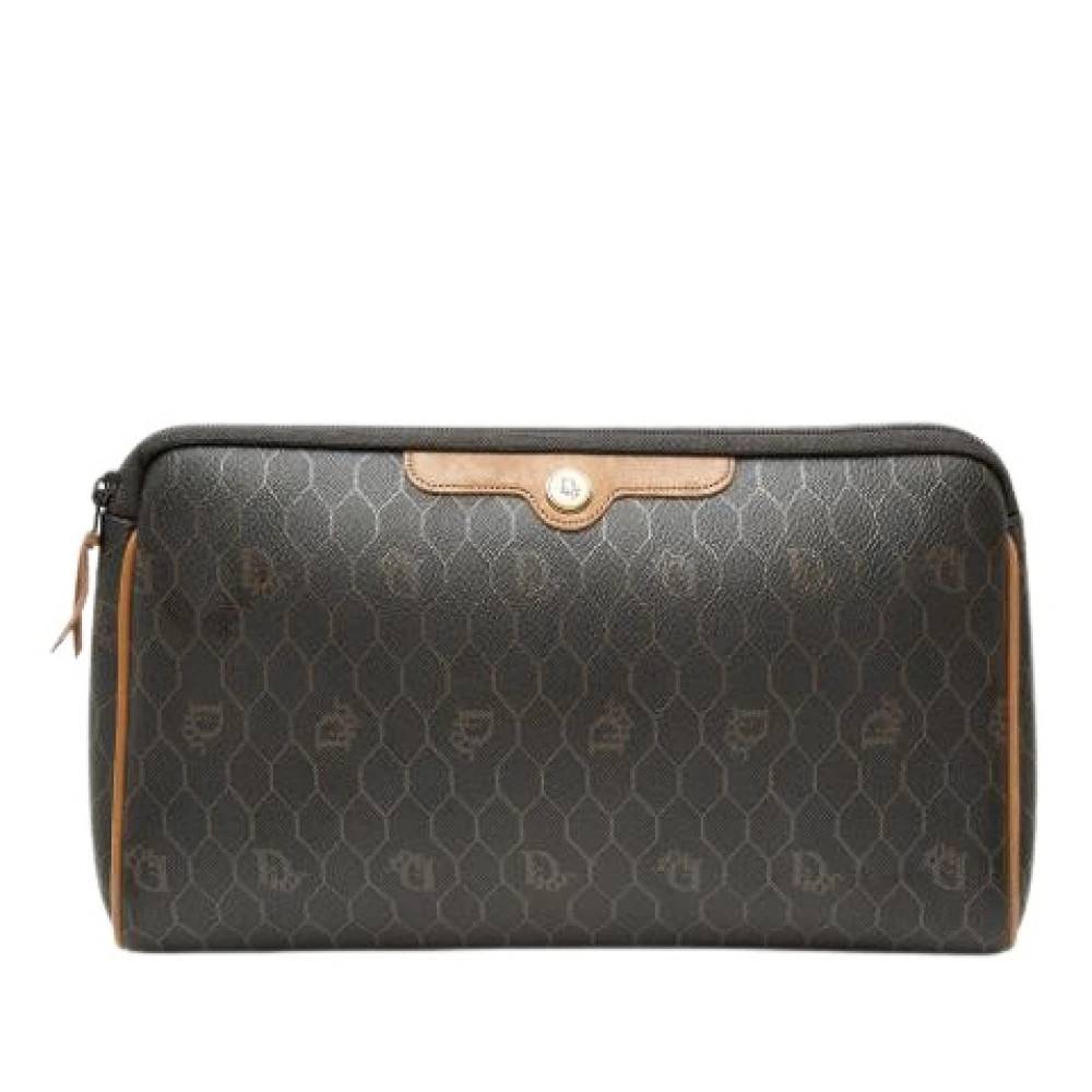 Dior Vintage Pre-owned Canvas Clutch - Vintage - Dame - Brun - ONE SIZE - Læder
