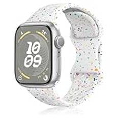 Kompatibel med Apple Watch-armband 49 mm, 45 mm, 44 mm, 42 mm, 41 mm, 40 mm, 38 mm, sportband i silikon för Apple Watch Series 9 8 7 6 5 4 3 2 1 SE Ultra 1/2, Vit, 42/44/45/49mm