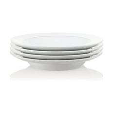 Bodum Blå Dyb Tallerken - 4 stk - Ø 22 cm - Porcelæn - Hvid