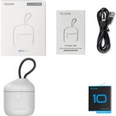Gopro 10 9 snabbladdare förvaringsbox 1750 mah uppladdningsbart batteriladdningsfodral för go pro hero 9 10 sportkameratillbehör - 1 laddare 1 batteri