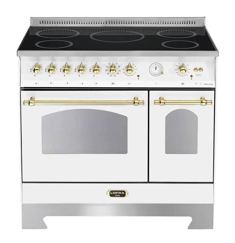 Dolce Vita - Induktionsspis 90 cm (2 ugnar) Pärlvit - Pärlvit/Mässing - Lofra
