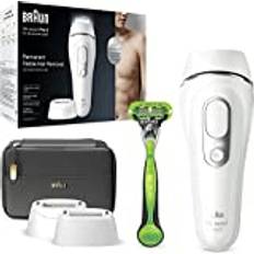 Braun IPL Silk Expert Pro 5 Haarentfernungsgerät Herren, 2 Aufsätze, sichtbare Haarentfernung, Designed In Germany, Gillette Body Rasierer, Alternative zu Laser Haarentfernung, PL5145, weiß/silber
