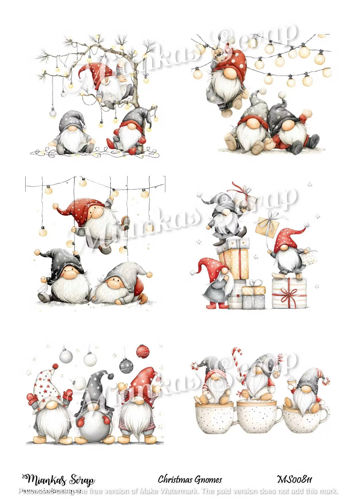 Miankas Scrap Klippark - Christmas Gnomes