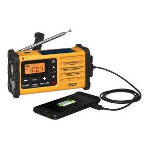 Nødradio Radio Håndsving + Solar Radio Gul