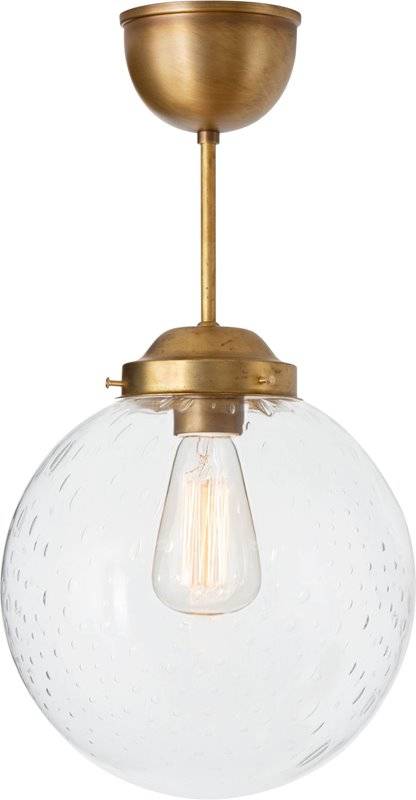 Konsthantverk Glob 3728 30cm Fast Stång/Fläns/Blåsigt Klar/Råmässing
