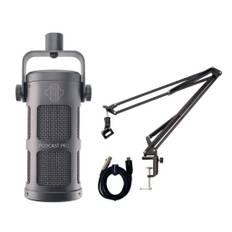SONTRONICS Super Unidirectional Dynamic Microphone for Podcasts PODCAST PRO Stand Set GRAY Gray grå färg