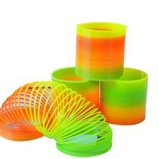 3 stk. Regnbue Spiralfjeder Slinky Legetøj Gigant Klassisk Nyhed Plastik Magisk Fjeder Legetøj Db