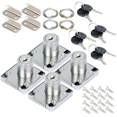 Fippy 4 set skåplås med nyckel kameralås skåp lås, säkerhet brevlås, lås för hemmakontor möbler (22 mm)