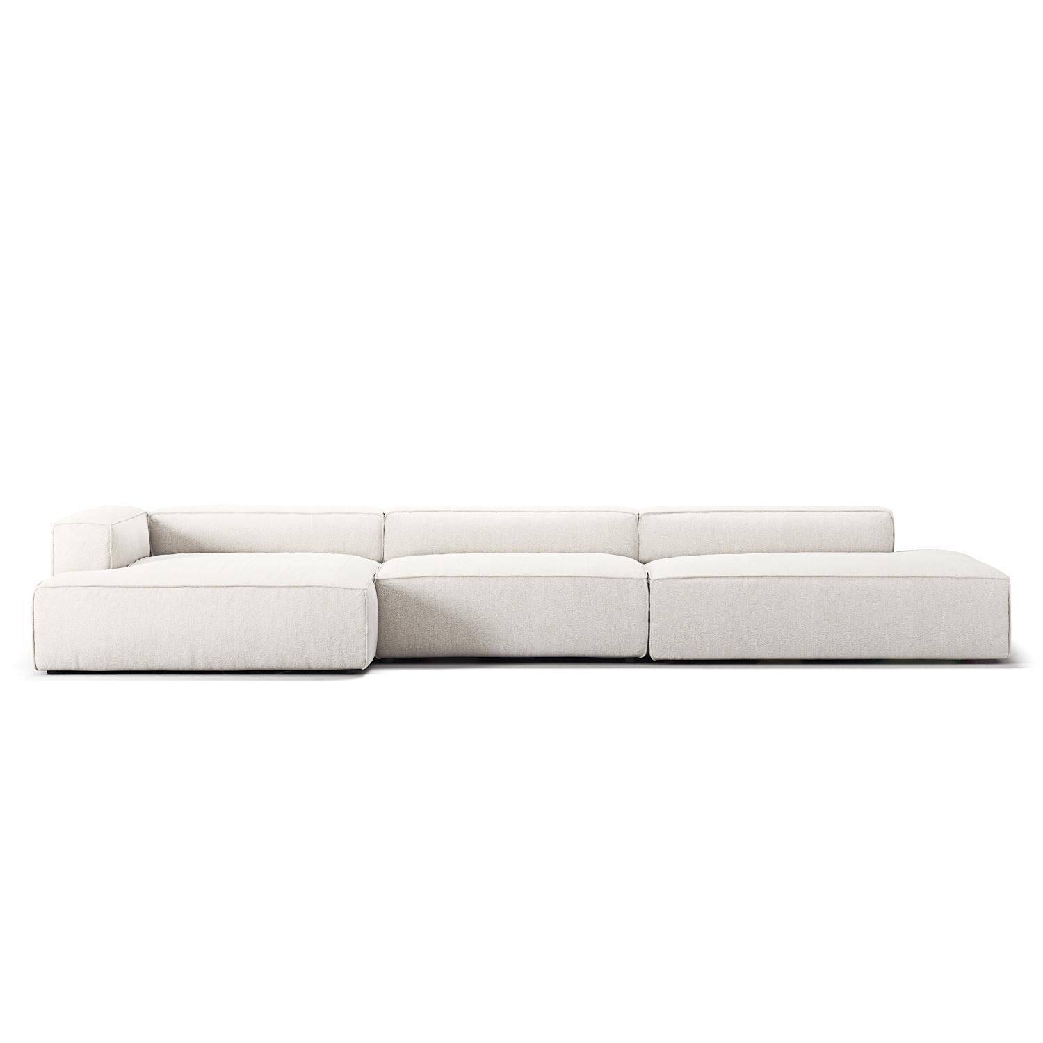 Grand 5-Personers Sofa Åben Ende Højre Steam/Hvid