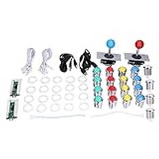 2 Player Arcade DIY Kit, USB Encoder Kit 8 Way Joystick Kit Arcade Games LED Arcade Buttons Set Konsol DIY-tillbehör För Arcade Game Console Videospel DIY-verktyg