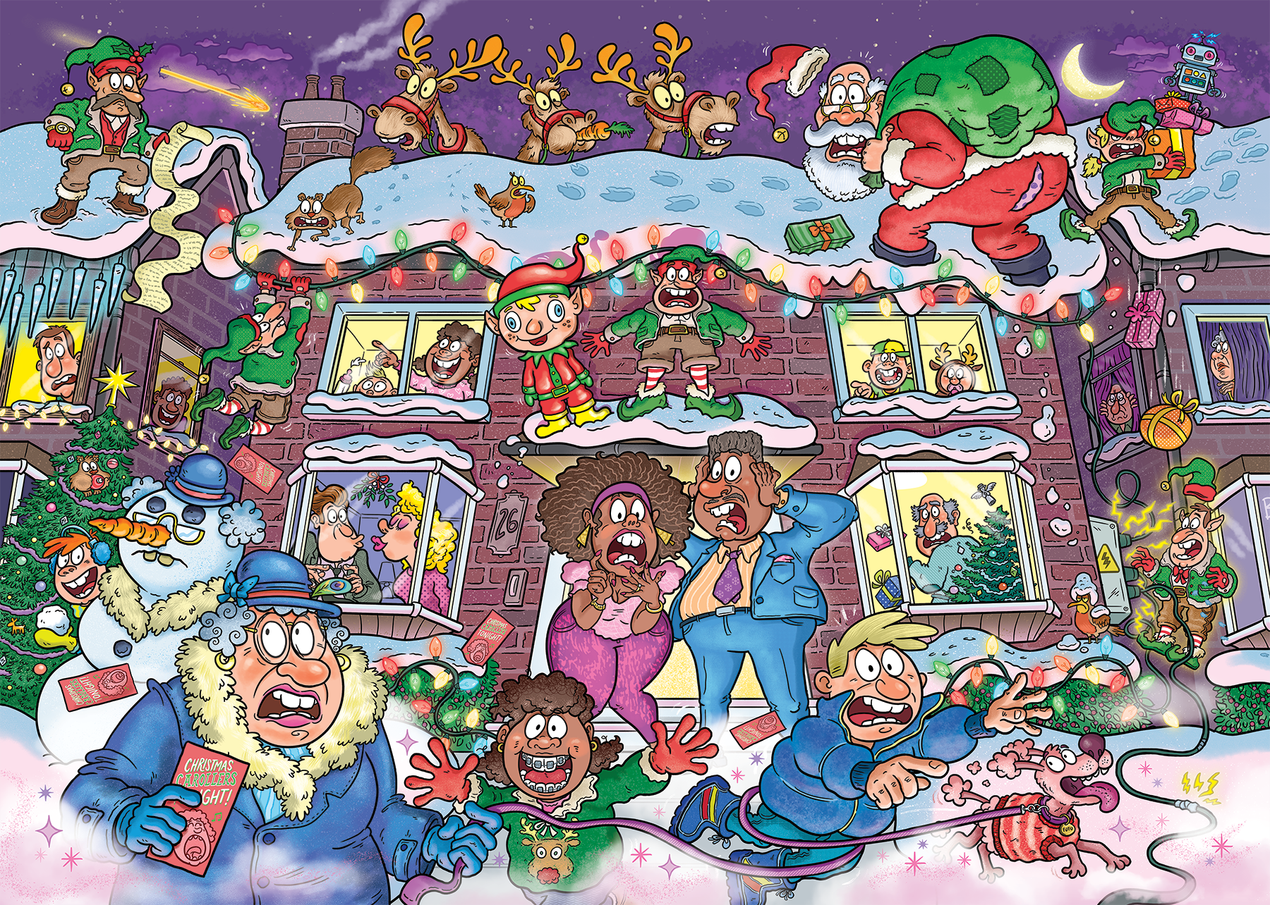Wasgij Christmas 22 Not So Silent Night! 2 x 1000 Piece Jigsaw Puzzle