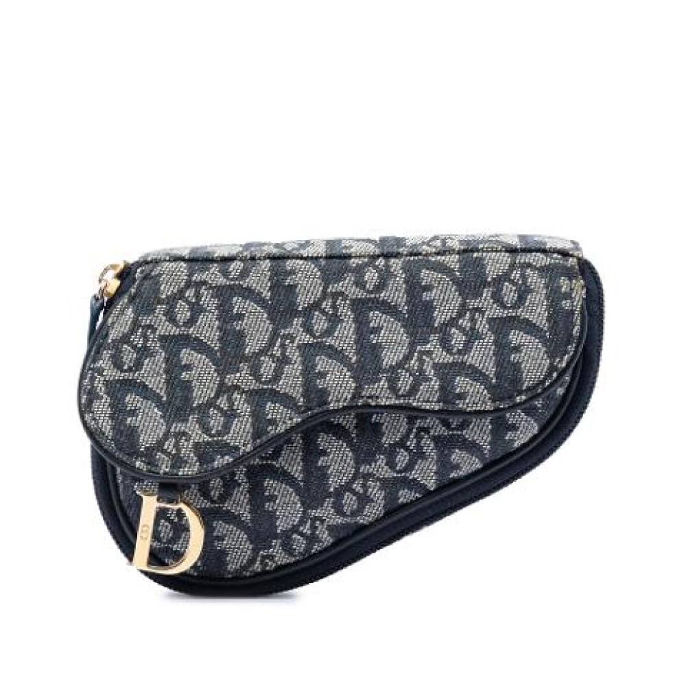Dior Vintage Pre-owned Saddle Pouch - Vintage - Dame - Blå - ONE SIZE - Læder