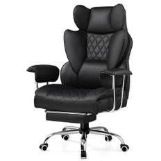 GTPLAYER Ergonomisk spelstol fällbar spelstol kontorsstol med fotstöd spelarstol justerbart ryggstöd för arbete och lek (svart)